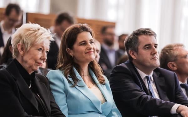 Nicola Willis and Chris Bishop at the coalition government's policy and ministerial reveal on 24 November, 2023.