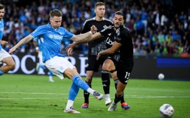 Scott McTominay opens the scoring for Napoli against Como.